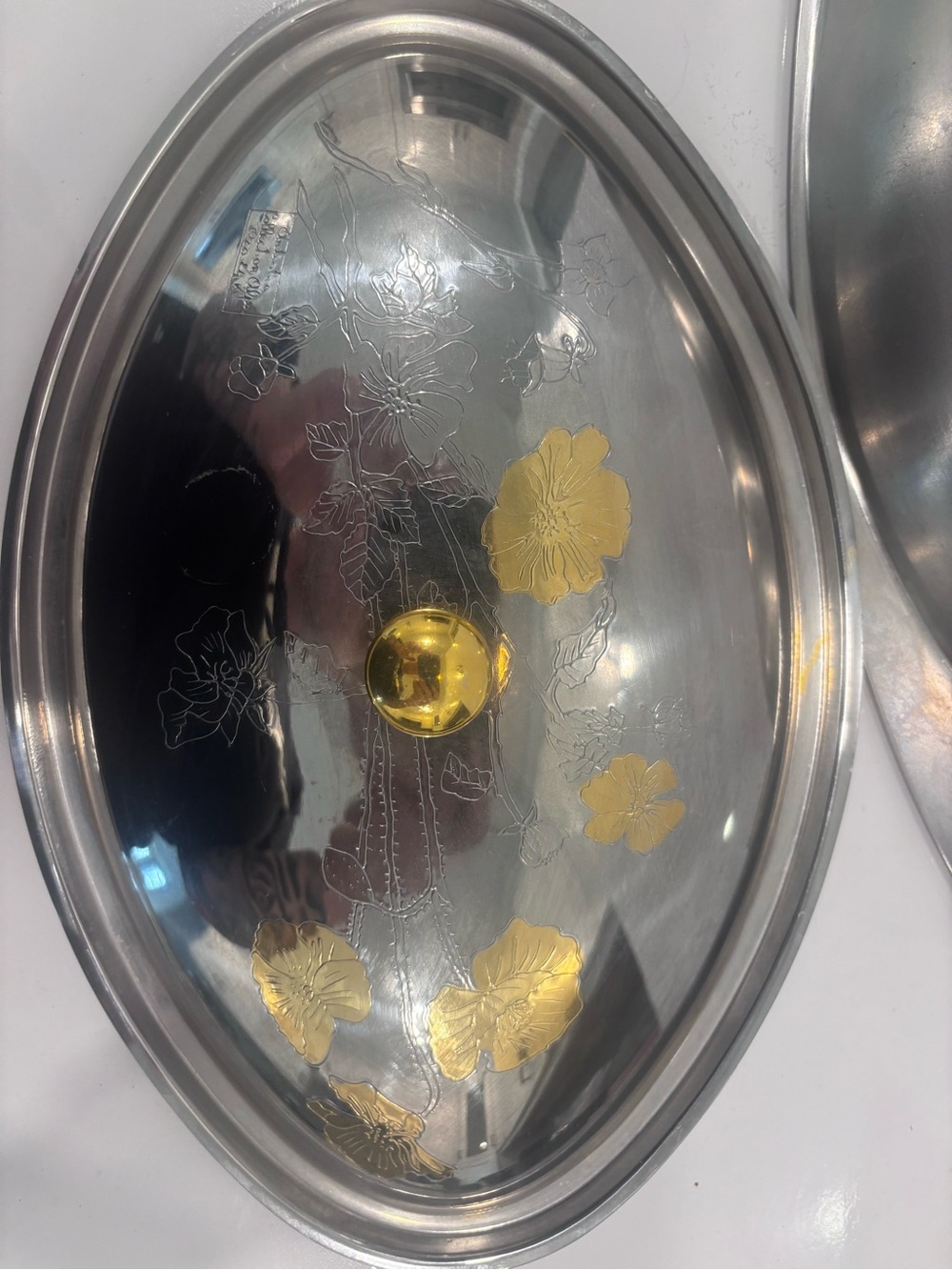 Vintage Roberto Barzi/ Gioiel Elegant 18/10 Inox Stainless w/24kt gold trim tray
